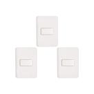 Kit C/3 - Conjunto Perlex Aros 4X2 Branco Com Placa(1Simp...