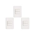 Kit C/3 - Conjunto Perlex Aros 4X2 Branco Com Placa(1Simp...