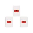Kit C/3 - Conjunto Perlex Aros 4X2 Branco Com Placa(1Toma...