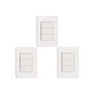 Kit C/3 - Conjunto Perlex Aros 4X2 Branco Com Placa(3Simp...