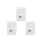 Kit C/3 - Conjunto Soprano Ilus 4X2 Branco Com Placa(1Sim...