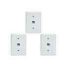 Kit C/3 - Conjunto Tomada Fone Perlex''Branca''Com Placa(Rj...