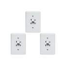 Kit C/3 - Conjunto Tomada Fone Perlex''Branca''Com Placa+Rj...