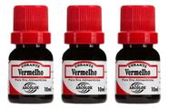 Kit C/3 Corante Alimentício Liquido Vermelho Arcolor 10ml