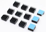 Kit C/3 Dissipador Calor Autoadesivo 8.8mmx8.8mmx5mm - Preto Kit C/3 Dissipador Calor Autoadesivo 8.8mmx8.8mmx5mm - Preto