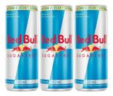 Kit C/3 Energético Red Bull Sugar Free Lata 250ml