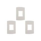 Kit C/3 - Espelho Placa Peesa Alfa P1505 4X2 2Modulo Branco