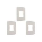 Kit C/3 - Espelho Placa Peesa Alfa P1505 4X2 2Modulo Branco