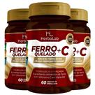 KIT C/3 Ferro + Vitamina C Quelado 60 Cápsulas - Herbolab