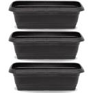 Kit c/ 3 Jardineira Retangular Vaso Horta Plantera 45cm - Rischioto