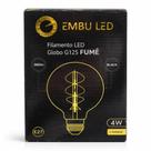 Kit c/3 lâmpada filamento led globo g125 fumê Kit c/3 lâmpada filamento led globo g125 fumê