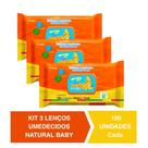 Kit C/ 3 Lenços Umedecidos Natural Baby 100un Cada Evergreen Kit C/ 3 Lenços Umedecidos Natural Baby 100un Cada Evergreen