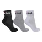 Kit c/ 3 Meias Unissex Fila Tripack Cano Médio Preto/branco/cinza