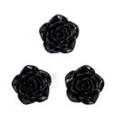 Kit C/3 Miçangas em Plástico Flor Rosa Negra 2 cm