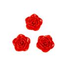 Kit C/3 Miçangas em Plástico Flor Rosa Vermelha 2 cm Kit C/3 Miçangas em Plástico Flor Rosa Vermelha 2 cm