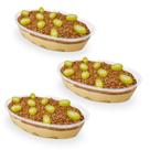 Kit C/3 Mini Travessa Oval Cristal 13x20x3,5cm 500ml
