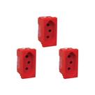 Kit C/3 - Modulo Pial Pop Vermelho 1 Tomada 20A Lg03020Vm Kit C/3 - Modulo Pial Pop Vermelho 1 Tomada 20A Lg03020Vm