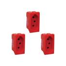 Kit C/3 - Modulo Pial Pop Vermelho 1 Tomada 20A Lg03020Vm
