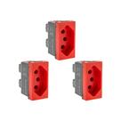 Kit C/3 - Modulo Pial Pop Vermelho 1 Tomada 2P+T. 20A. - ...