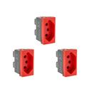Kit C/3 - Modulo Pial Pop Vermelho 1 Tomada 2P+T. 20A. - ...