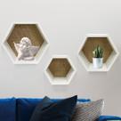Kit C/ 3 Nichos Hexagonal Decorativos Mosaico KIT HEX MOSAICO Cor:Preto Kit C/ 3 Nichos Hexagonal Decorativos Mosaico KIT HEX MOSAICO Cor:Preto