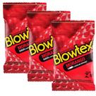 Kit C 3/ Pacotes Preservativo Blowtex Morango c/ 3 Un Cada