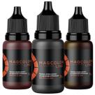 Kit c/ 3 Pigmentos Line Brow MagColor Gold 5ml