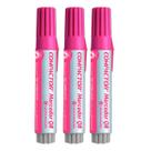 Kit C/3 Pincel Marcador Rosa P/ Quadro Branco Compactor