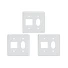 Kit C/3 - Placa Perlex Branca 4X4 (2 Saida+Tomada) 23Pl2/1T