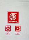 Kit C/ 3 placas de sinalização Hidrante, alarme de incêndio e bomba de incêndio
