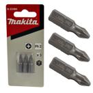 Kit C/ 3 Ponta Bits Ph2 Curto B-23466 Original Makita