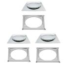Kit C/3 Ralo e Porta Grelha Inox Piso Click Cromado 15x15 Cm