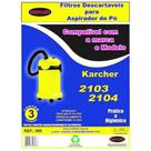 Kit c/3 Sacos Descartáveis Aspirador Karcher 2103/2104