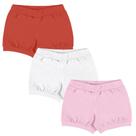 Kit c/ 3 Shorts Suedine Bebê Feminino REF:10266 - Kiko e Kika