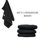Kit C/3 Toalha De Rosto Briza 100% Algodão - Preta