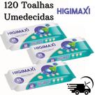 Kit C/3 Toalhas Umedecidas Adulto Higiene Corporal Higimaxi