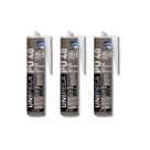 Kit c/ 3 un adesivo selante pu40 cinza 280ml unipega