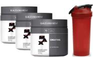 Kit c/ 3 un creatine monohidratada pote 300g - creatina max titanium