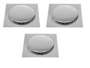 Kit C/ 3 Un Ralo Inteligente P/ Piso Em Inox Click 10x10cm Kit C/ 3 Un Ralo Inteligente P/ Piso Em Inox Click 10x10cm