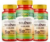 KIT C/3 Un. Suplemento Selênio Quelato Se 500mg 60 Cápsulas Vegano - Unilife