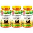 KIT C/3 Vitamina K2 135mcg 360 Cap Mk7 Menaquinona Concentrada
