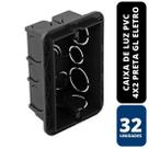 Kit C/ 32 Caixa de Luz PVC 4x2 Preta Gl Eletro