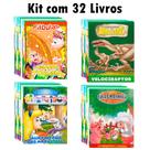 Kit c/ 32 livrinhos para crianças - Fábulas + Dinossauros + Clássicos + Fazendinha