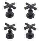 Kit c/4 Acabamento Registro 3/4 Cruzeta BL64 Preto Fosco