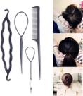 Kit C/ 4 Acessórios Para Cabelo Agulha Mágica E Coque Mágico