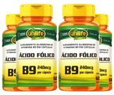 Kit C/4 Ácido Fólico Vitamina B9 240mcg 60 Cápsulas Unilife