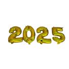 kit c/4 balões metalizado numero 2025 Reveillon ouro 16"