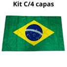 Kit C/4 Bandeiras Brasil CAPA 90x150 Copa Mundo Tecido
