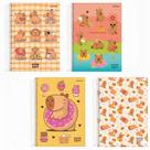 Kit c/ 4 caderno univ. capivara c/ 10m 160 folhas - jandaia