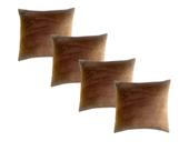 Kit C/4 Capas De Almofada Decorativa Aveludada 43x43 Marrom